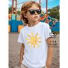 European Sizes Boys'  T-Shirt Sun with Baby In Center Machine Washable, Suitable for All Seasons, Ideal for Outdoor Activities,