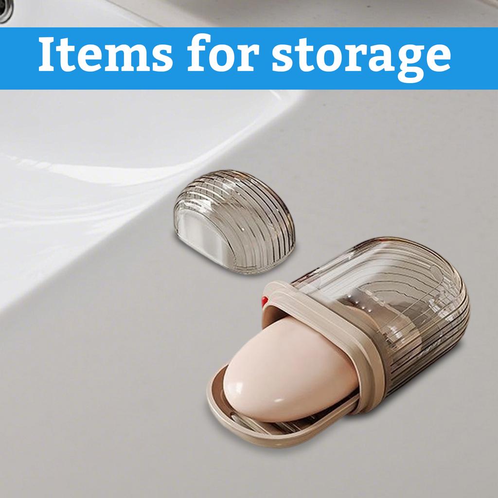 Travel Soap Box with Lid - Portable Draining Soap Holder for, Hiking, Gym and Daily Use