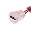 1/3/5Pcs Type C Female Socket Jack Connectors Waterproof 2 Wire Pigtail Cable With Led Lights 3A 5V Fast Charger Power Port