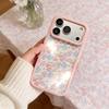 Full screen yellow powder floral application Apple 17Promax mobile phone case spring iPhone15 transparent anti-drop 16pro