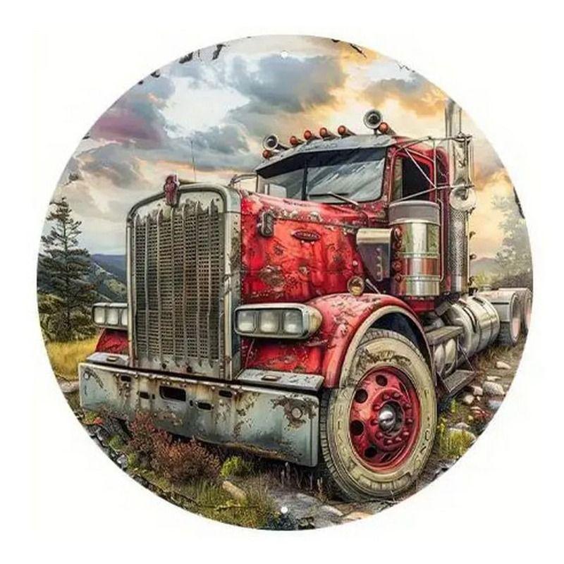 2D Retro Car Tin Painting for Bars Cafes Interior Wall Decor
