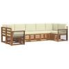 Outdoor Sectional Sofa Set with Cushions 7 Pcs Natural and Cream