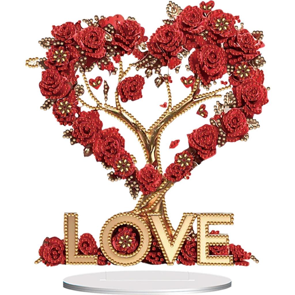 2D Flat DIY Diamond Painting Desktop Ornaments Kit Double-Sided Diamond Painting Desktop Decorations Bedroom Table Decoration