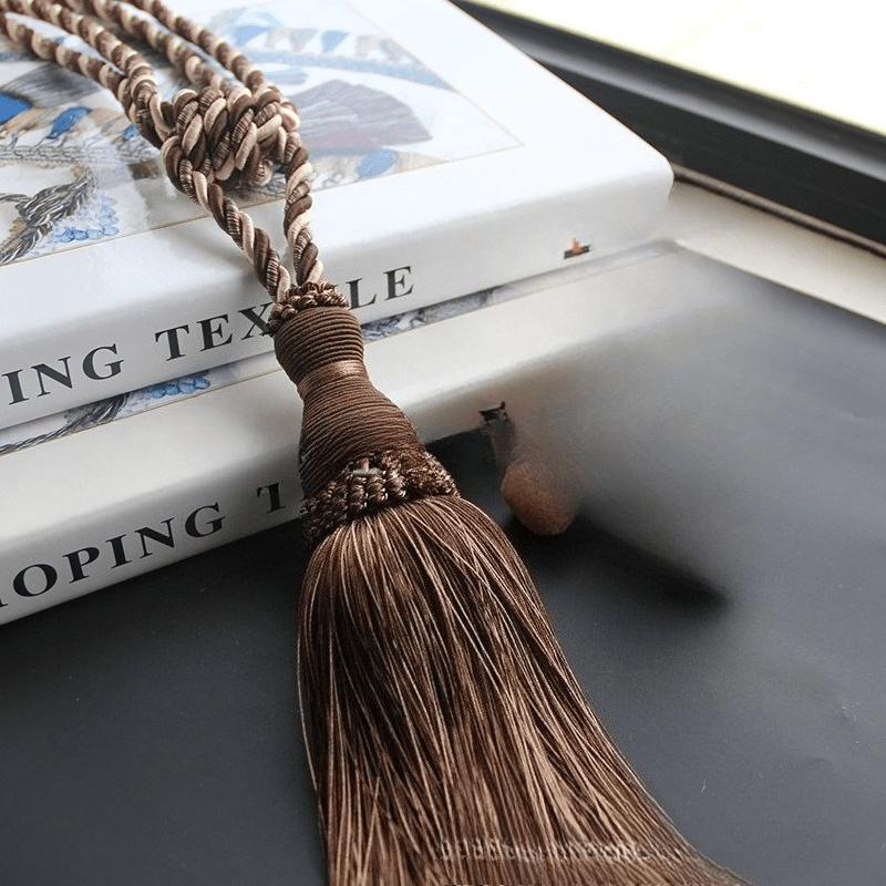 

2pcs Home Decor Hanging Rope Silk Tassel Fringe Tassel Trim Garment Decoration Key Tassels For DIY Embellish Curtain Accessories