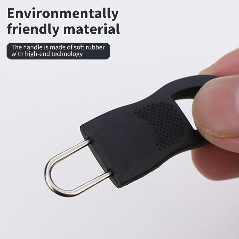 8pcs Replacement Zipper Head Tool-free Removable Zipper Puller for Luggage Schoolbag End Fit Rope Tag Clothing Zip Fixer Broken