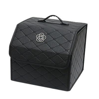 Car Trunk Storage Organizer High Capacity Multipurpose Pu Leather Portable Trunk Storage Box with