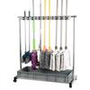 Stainless Steel Floor-standing Mop and Broom Rack with Balcony Storage