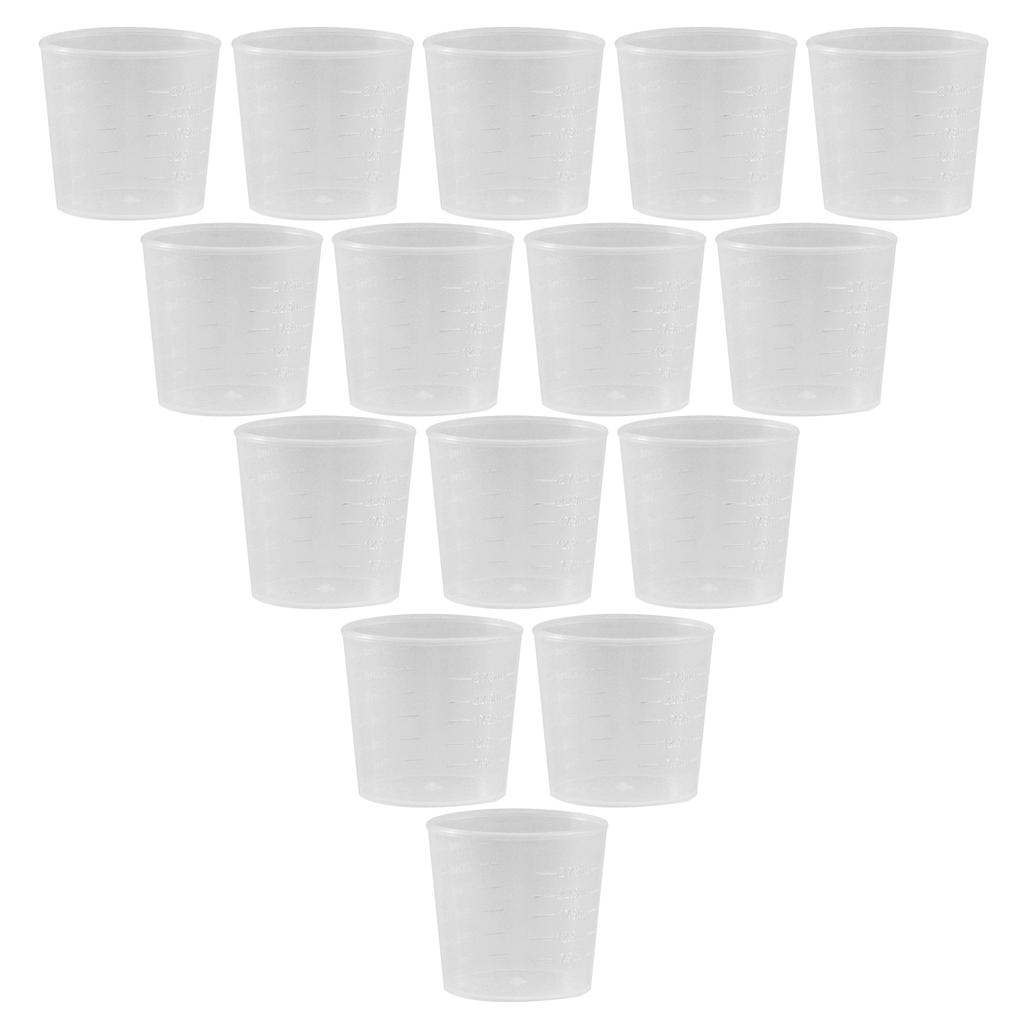 100 st 30 ml Plastmåttbägare Genomskinlig graderad bägare för vätska pulver piller kök labanvändning Skalbehållare