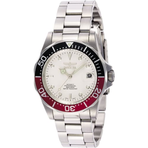 

Invicta Pro Diver Automatic Watch, 40mm Case, Silver Stainless Steel Strap, White Dial, Men s 9404, Officially Imported