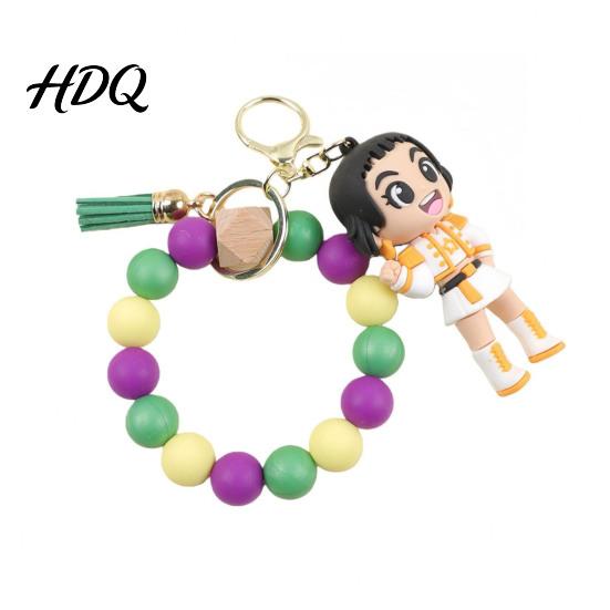 Attractive Kids Keychain Pendant Anime Doll Charm Beads Bracelet Key Companion Chain Party Favor