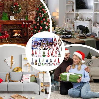 24 Holiday Gnome odpočítávací kalendáře, odpočítávací hračky pro vánoční párty