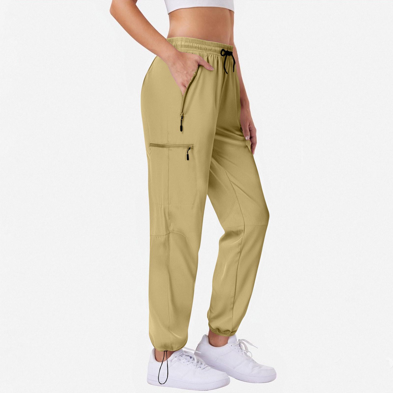 

Женские брюки карго из легкой и быстросохнущей ткани, повседневные и удобные летние брюки для активного отдыха и путешествий L хаки