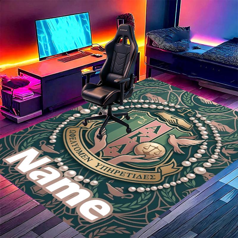 Custom Name Personalized Alpha Kappa Alpha Print Carpet, Versatile Home Decor Rug, for Playroom, Apartment, Balcony, Entryway, Hallway Gift