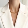 Italian Woven Chain Hip-Hop Style Necklace & Bracelet Set - Women's Handmade Titanium Steel Jewelry