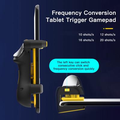 Mobile Tablet Controller Gaming Gamepad Frequency Conversion Tablet Trigger Four Fingers Game Joystick Black+Yellow