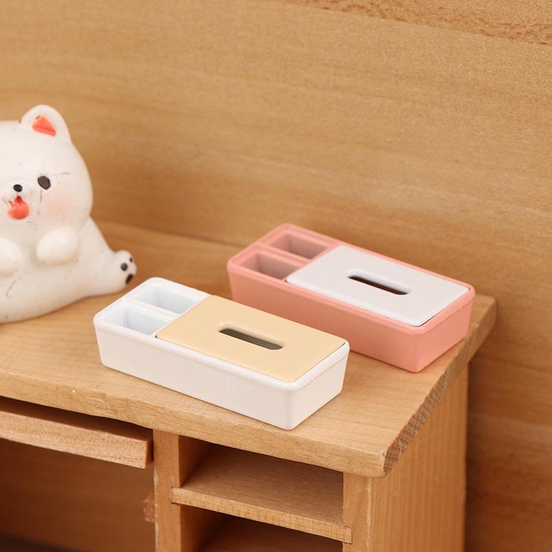 1:12 Dollhouse Miniature Tissue Box Model Small Items Storage Box Home Decor Plaything Doll House Life Scene Accessories