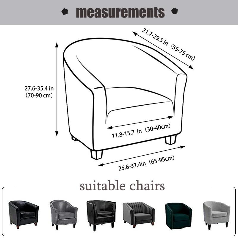 Club Chair Slipcover Stretch Barrel Chair Cover Sets Jacquard-Patterned Tub Chair Slipcover Sets Soft Spandex Armchair Couch Cover Removable