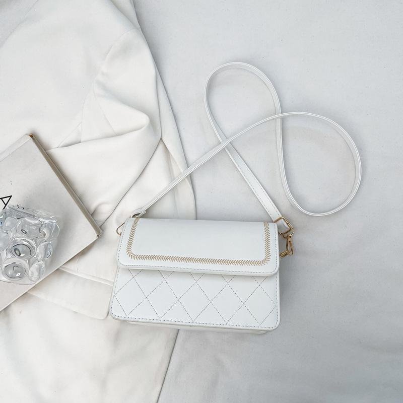 Fashion Texture Single Shoulder Messenger Bag Women's 2025 Spring New Versatile Ins Temperament Small Square Bag Simple