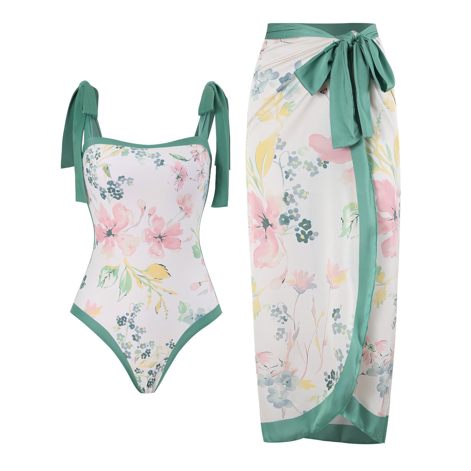 

Слитный купальник женский модный сексуальный на шнуровке платье бикини комплект из трех предметов XL