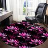 1pc Floral Pattern Office Round Rug, Non-slip, Soft and Durable Office Rug for Interior Decoration, Perfect for Office,Decoration yy260204066