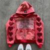 Hooded Sweatshirt Men Women Star Letter Print Loose Fit Casual Streetwear Fall Winter