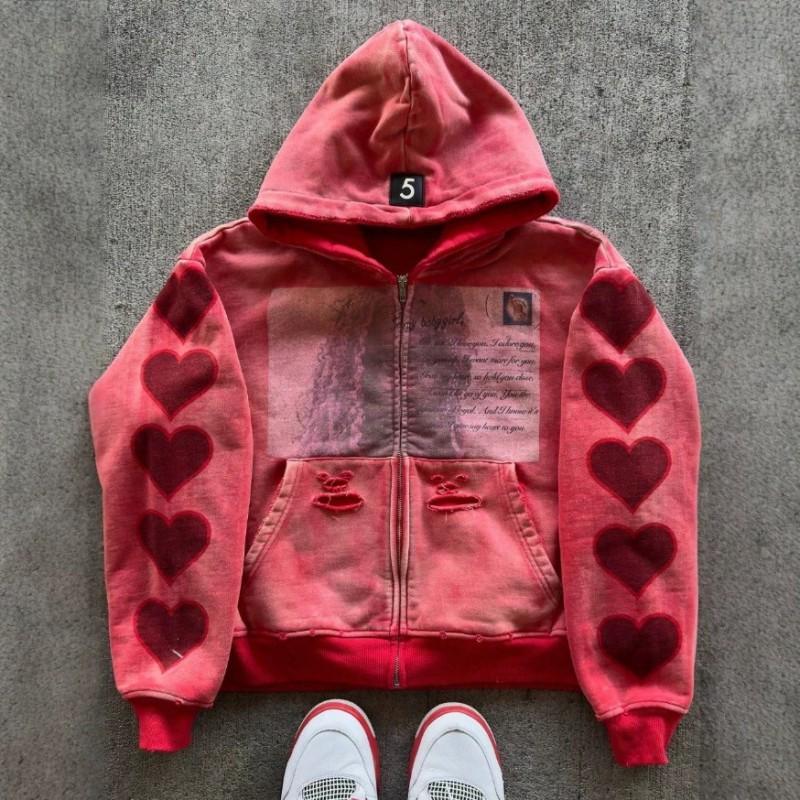 Hooded Sweatshirt Men Women Star Letter Print Loose Fit Casual Streetwear Fall Winter
