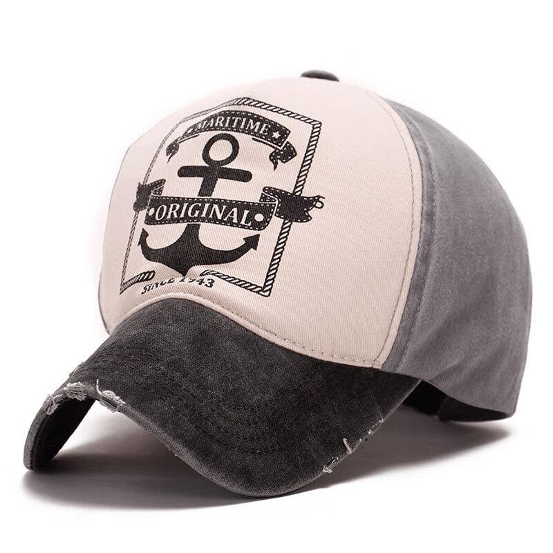 

ZHENYUEQI Korean Style Distressed Pirate Anchor Baseball Cap
