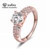 Fine Rose Gold Color Rings for Women Trendy Vintage Wedding Engagement Fashion Jewelry Accessories Wedding Bands 18KR003