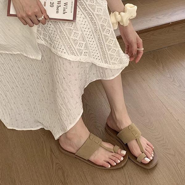 BEI LI XUAN Soft-bottomed Toe Slippers Women's 2025 Summer Wear Sandals Beach Slippers