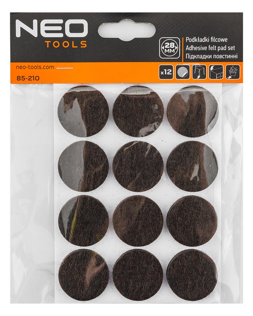 Podkładki filcowe okrągłe samoprzylepne, ciemnobrązowe 28 mm, 12 szt.