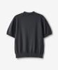 ECORR Front Cable Cropped Short Sleeve Knit Cardigan_Charcoal