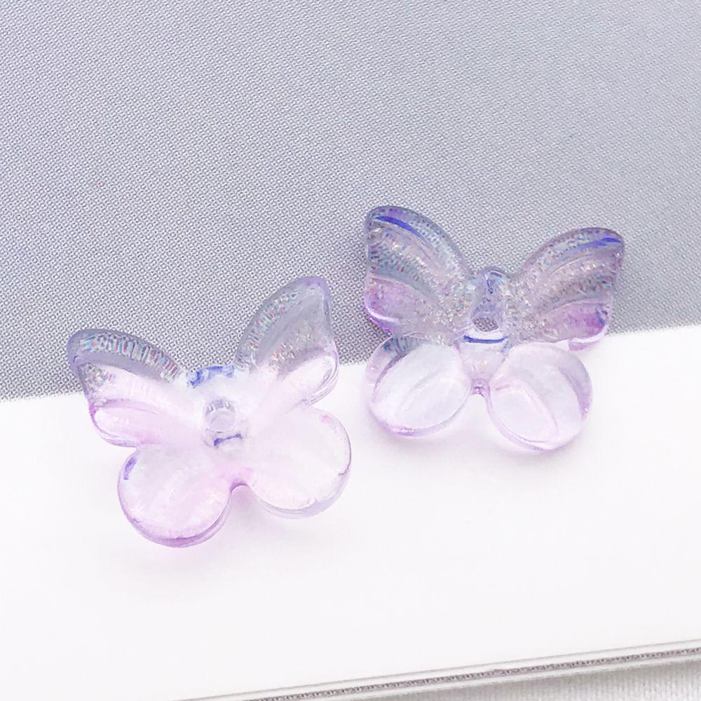 Set of 30 Colorful Transparent Glass Butterfly Charms for DIY Jewelry and Crafting
