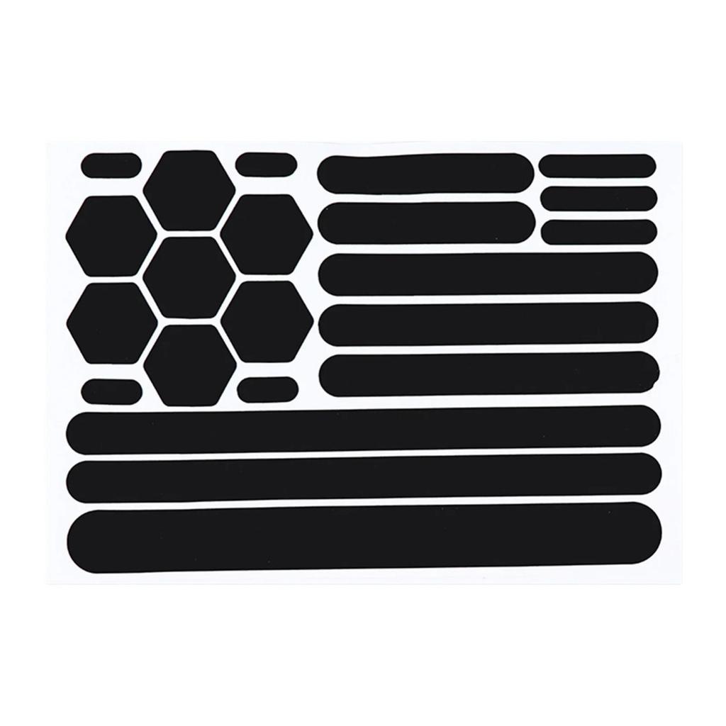Reflective Helmet Stickers, Black, 22 Pack, 1410cm, Decals for Bike Ski
