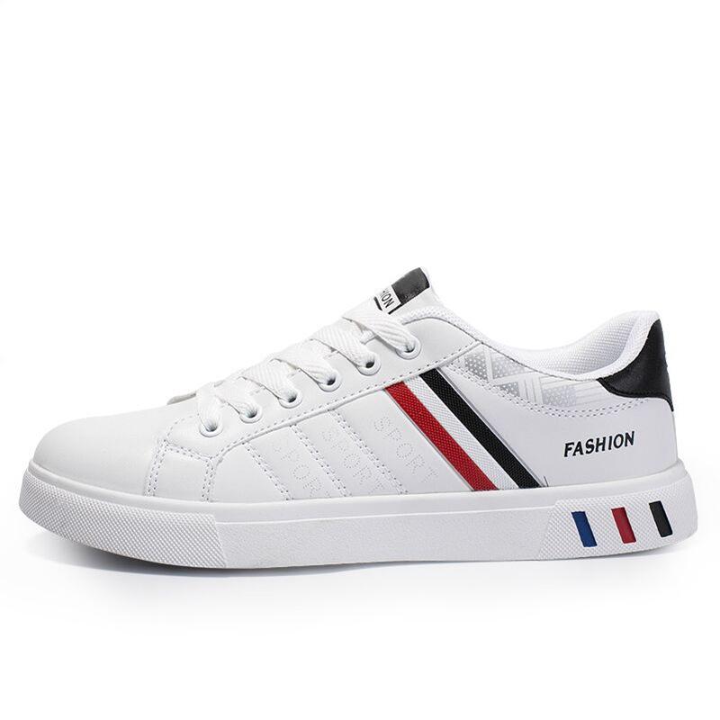 Men's Korean-Style Plus Size Low-Top White Casual Skate Shoes