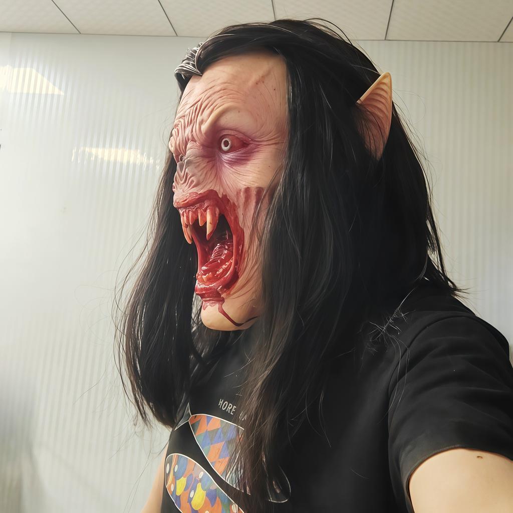 Halloween Horror Vampire-Dracula's daughter mask, Halloween face, scary and funny haunted house costume prop