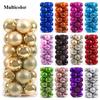 24Pcs 3/4/6CM Christmas Balls Big Ball Christmas Tree Pendant Ornaments for Party Decor 2025 New Year Navidad Gifts Accessory