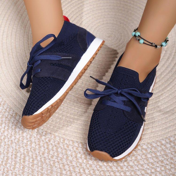 

Casual large size mesh breathable women s shoes autumn new women s comfortable soft sole thick heel single shoes women 43 темно-синий