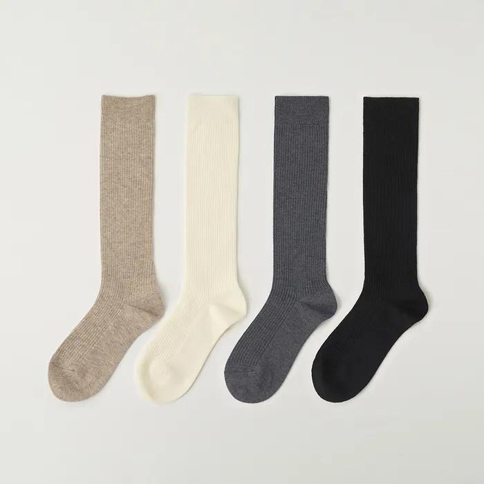 Ribbed Wool Knee Socks - 4 Colors