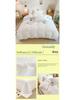 Muji-Inspired Plaid Water-Washed Cotton Duvet Cover Set - Minimalist Brushed Four-Piece Bedding Set