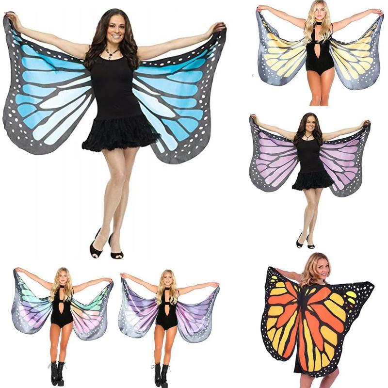 Butterfly Wings Cloak Role Play Accessories Stage Dress Up Shawl Party Costume Props Gradient Butterfly Wing Costume Accessories