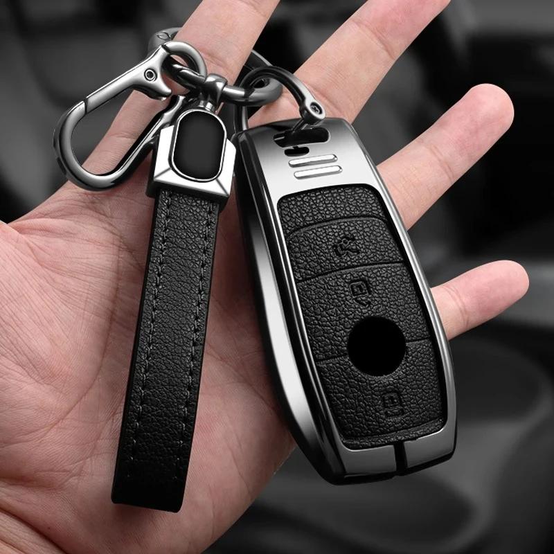 Kmkm Alloy Style Car Key Case Shell Fob For   Mercedes-Benz A220 E63S Amg E-Class Gle 350 4Matic E300 E400 E43 W213