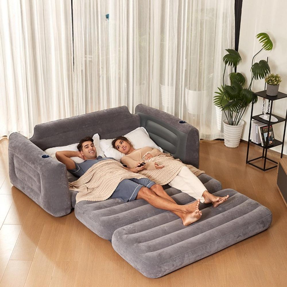Inflatable Foldable Sofa Lazy Chair Thickened Double Bed for Home Nap Lounge Comfortable