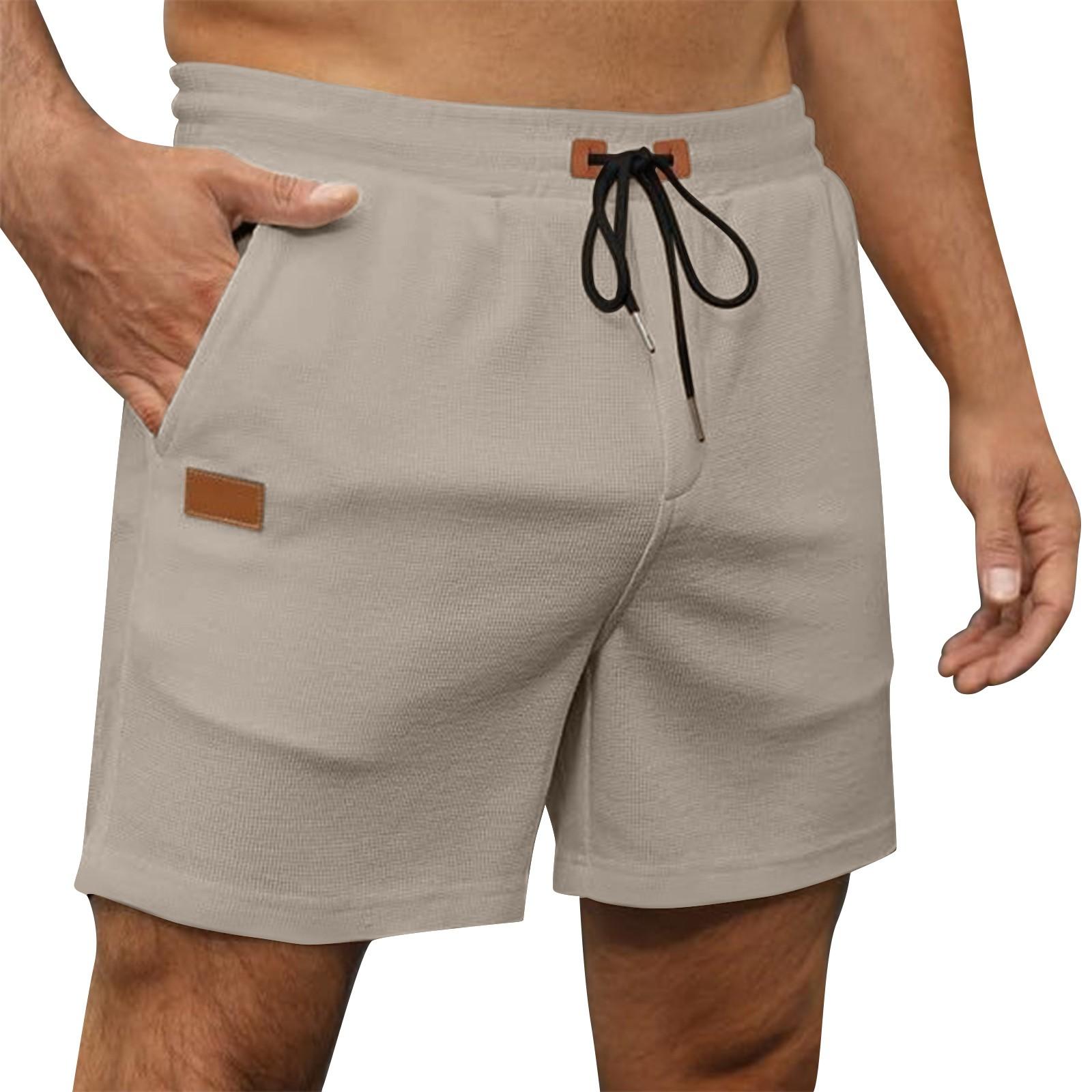 

Men s Quick-Dry Swim Trunks with Drawstring and Pockets, Comfortable Beachwear for Swimming and Surfing, Navy Blue L бежевий