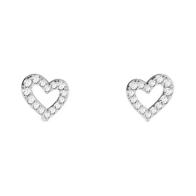 Monaco Love Pavé Heart-shaped Design Sterling Silver Earrings Women's Silver AE16535OX
