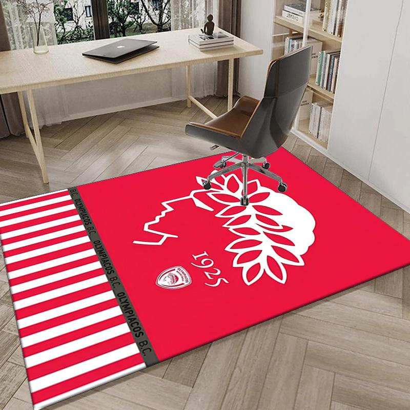 Olympiacos Fc: Red And Black Pride Area Rug Office rug, Chair Rug, Decor Carpet Livingroom bedroom Mat, Large Size Fan gifts Christmas gifts