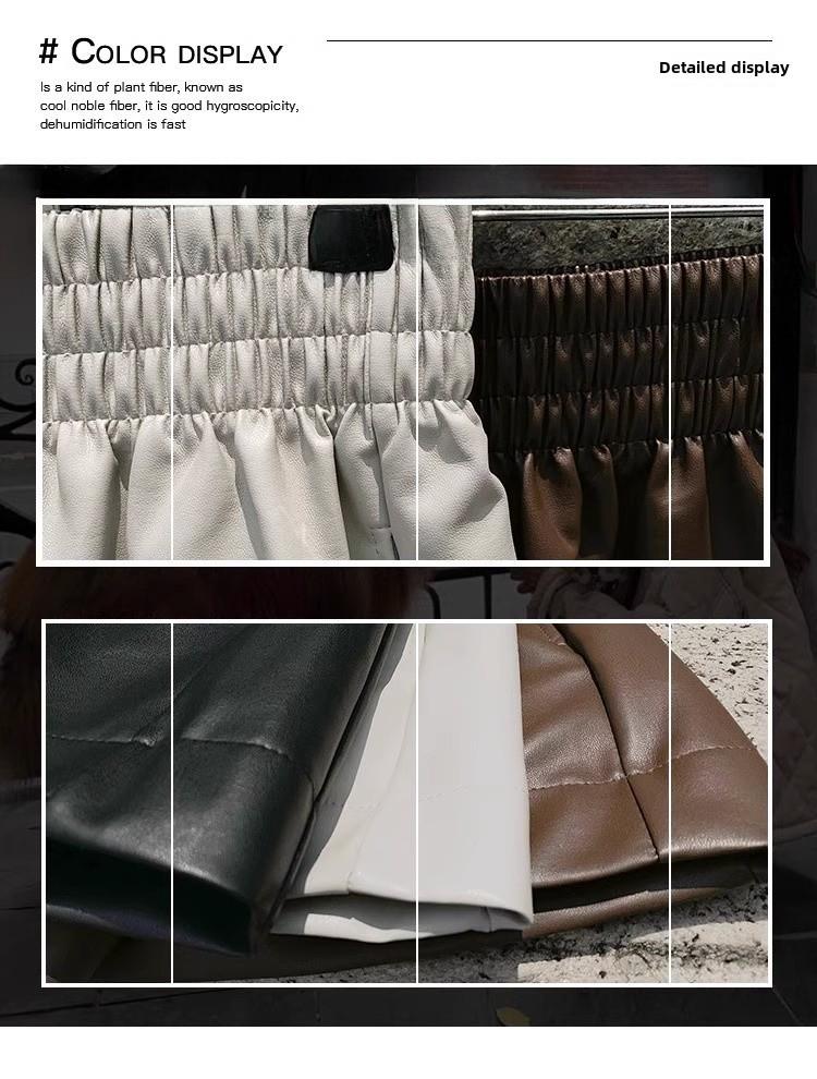 Dámské PU kožené A-liniové šortky s vysokým pasem podzim/zima 2023: Módní, Volný střih, Široké nohavice v korejském stylu