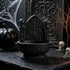 Gothic Skull Candy Bowl Halloween Cathedral Bowl, 3D Printed Spooky Dark Storage Matte Black Desk Organizer Dish, Desktop Snack Serving Tray for Home