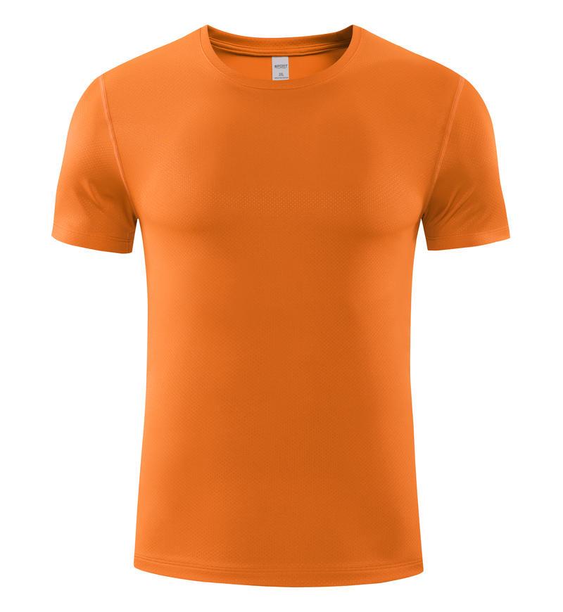 

Custom Quick-Dry Crew Neck Sports Shirt with Logo - Summer Sweat-Wicking Short Sleeve for Running XL оранжевый