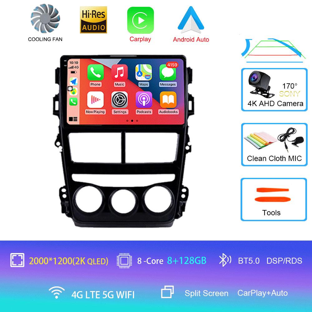 For Toyota Vios Yaris 2018 2019 2020 Car Radio Multimedia Player GPS Navigation Multimidia 2 Din Android 14 DSP No DVD