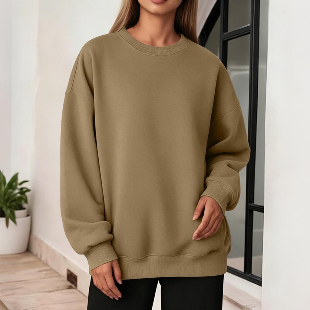 Women's Casual Drop Shoulder Neck Sweatshirt